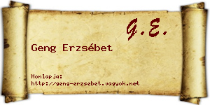Geng Erzsébet névjegykártya